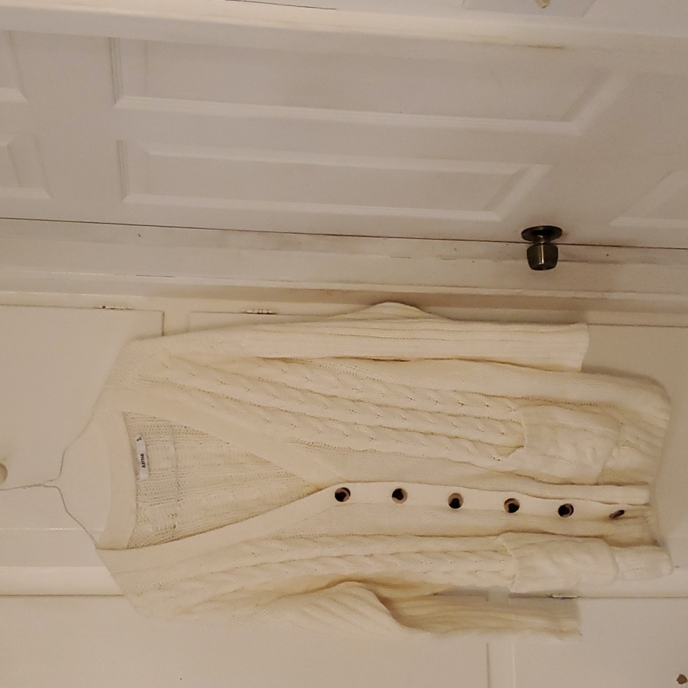 JustFab Textured Boyfriend Cardigan - XXL cream